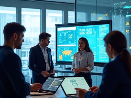 Équipe d'Éclatonde collaborant dans un bureau moderne